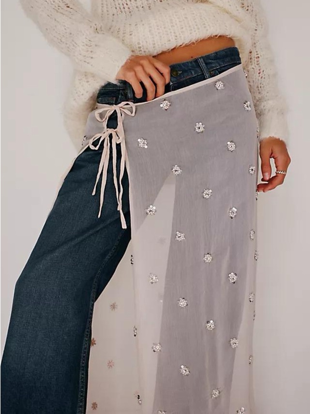 Free People Embellished Apron Sarong